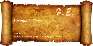 Hermel Ervin névjegykártya